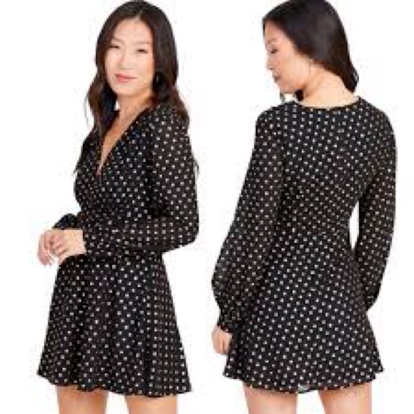 Altar'd State Dresses & Skirts - Altar'd State Women's Dress Black Dotted Gold- Size M VGUC Holiday Dress